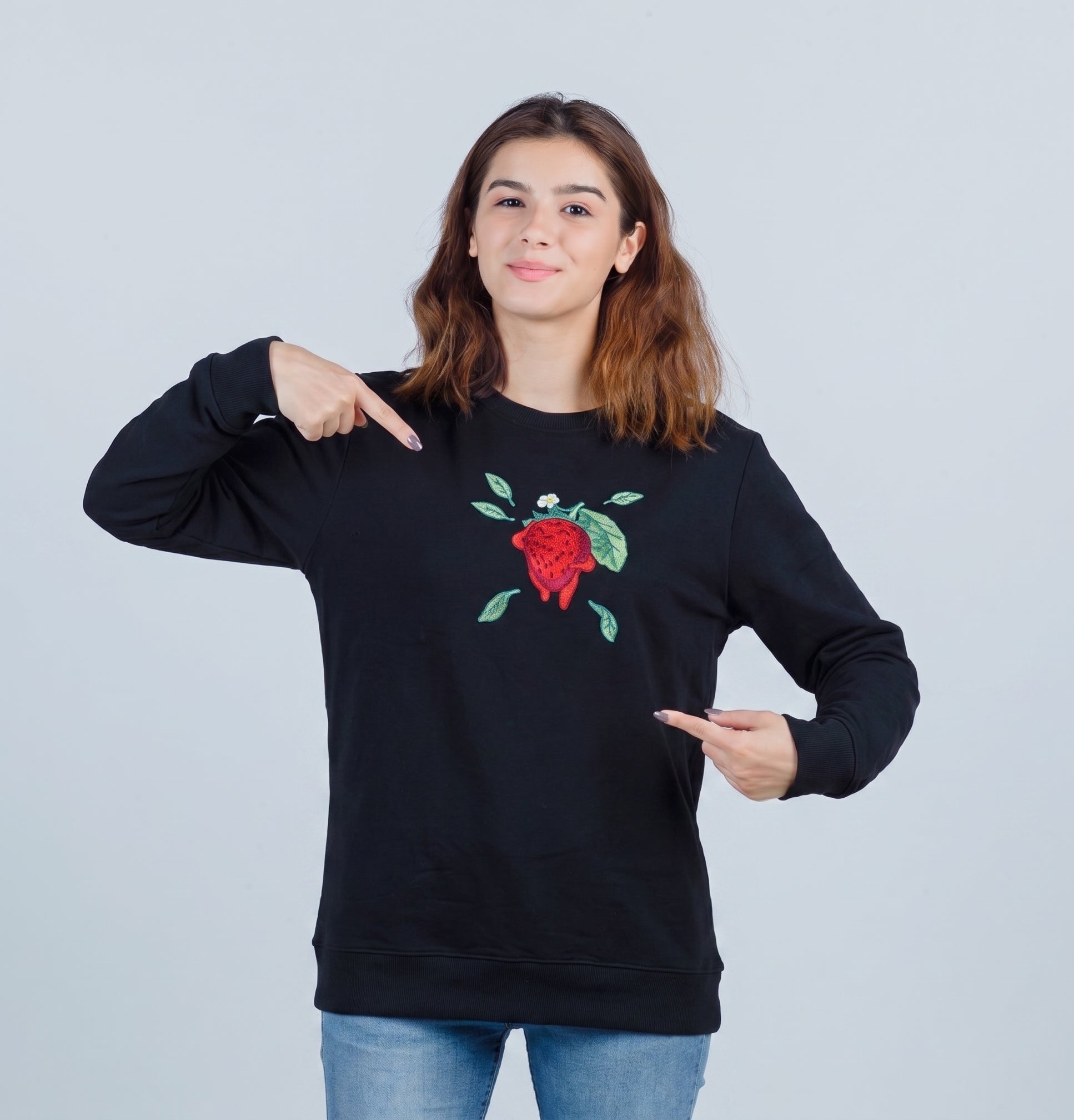 Cotton embroidered T-Shirt - Strawberry
