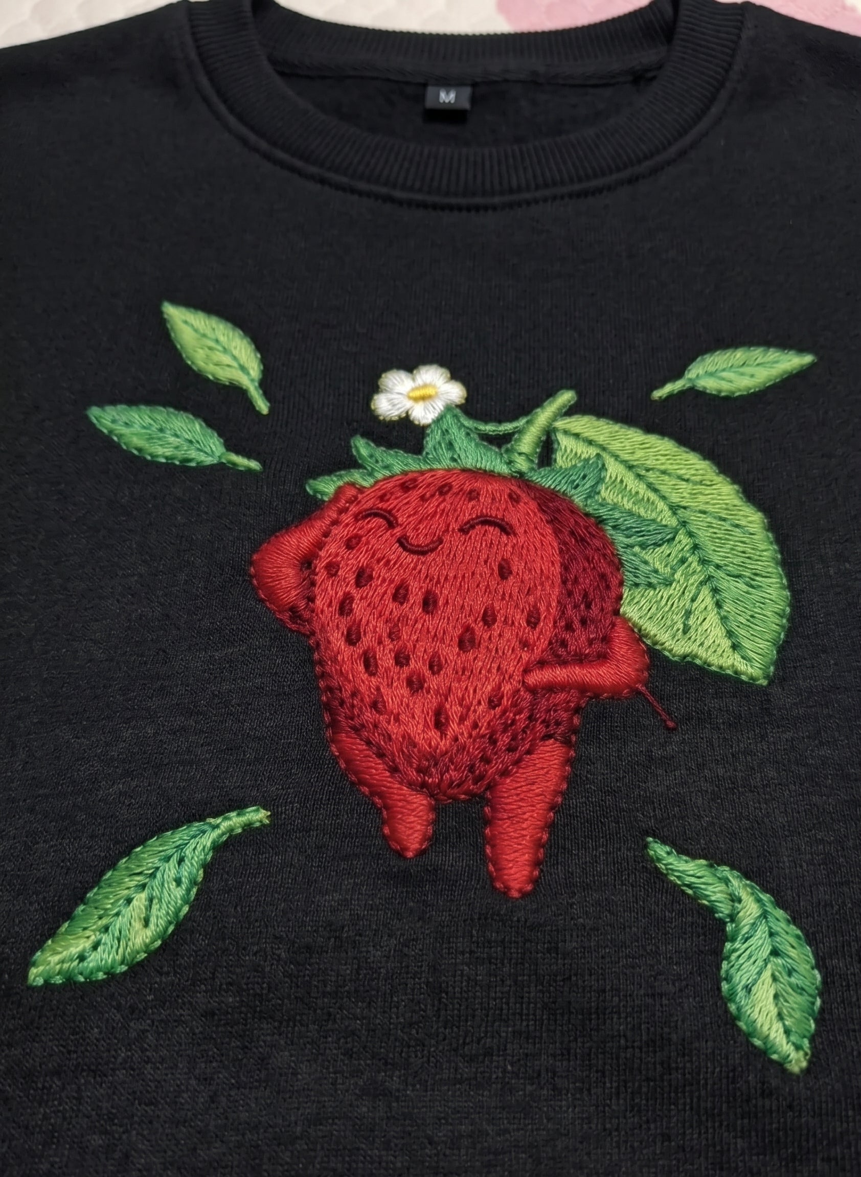 Cotton embroidered T-Shirt - Strawberry