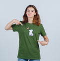 Cotton embroidered T-Shirt - Dog and butterfly
