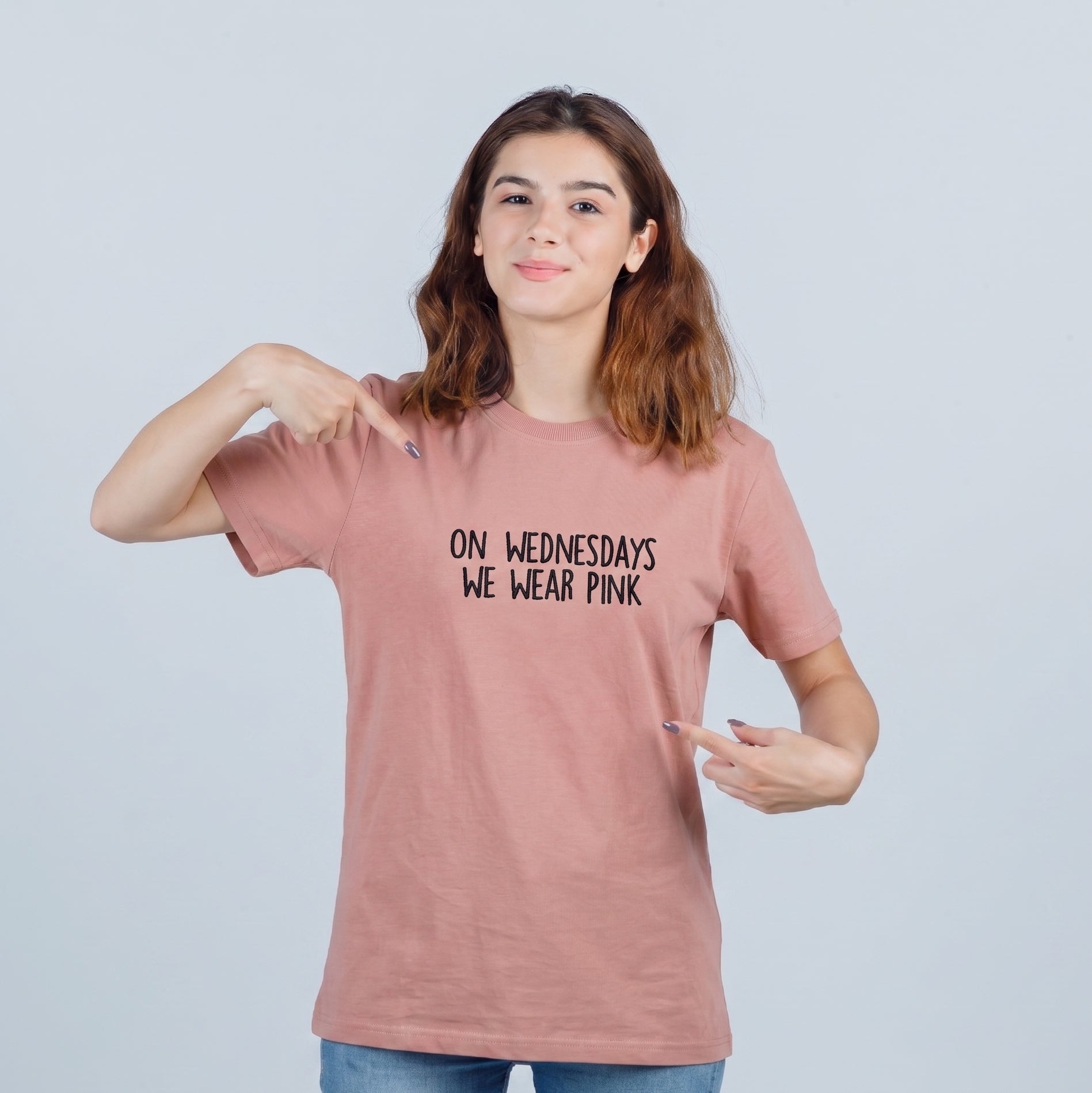 Cotton embroidered T-Shirt - Pink Wednesdays