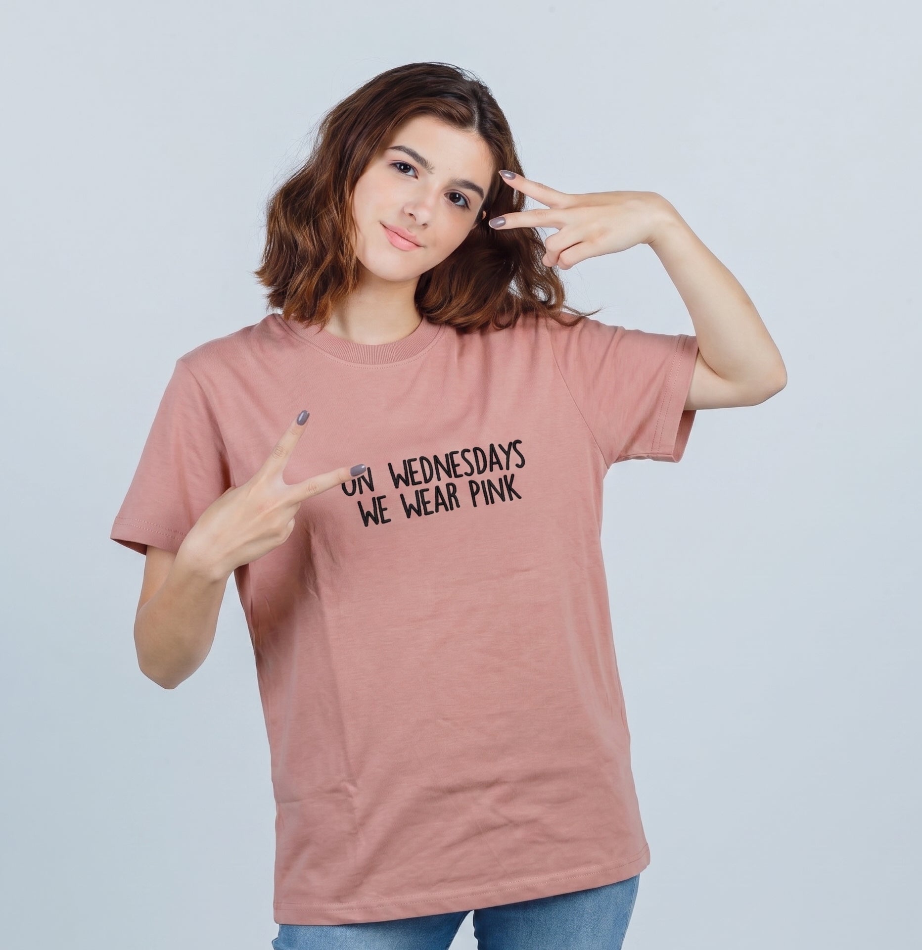 Cotton embroidered T-Shirt - Pink Wednesdays