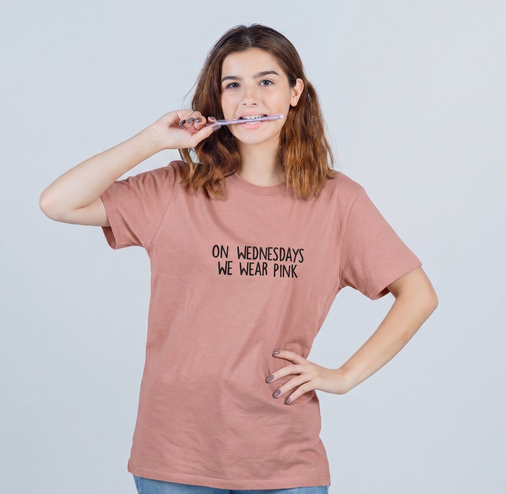 Cotton embroidered T-Shirt - Pink Wednesdays