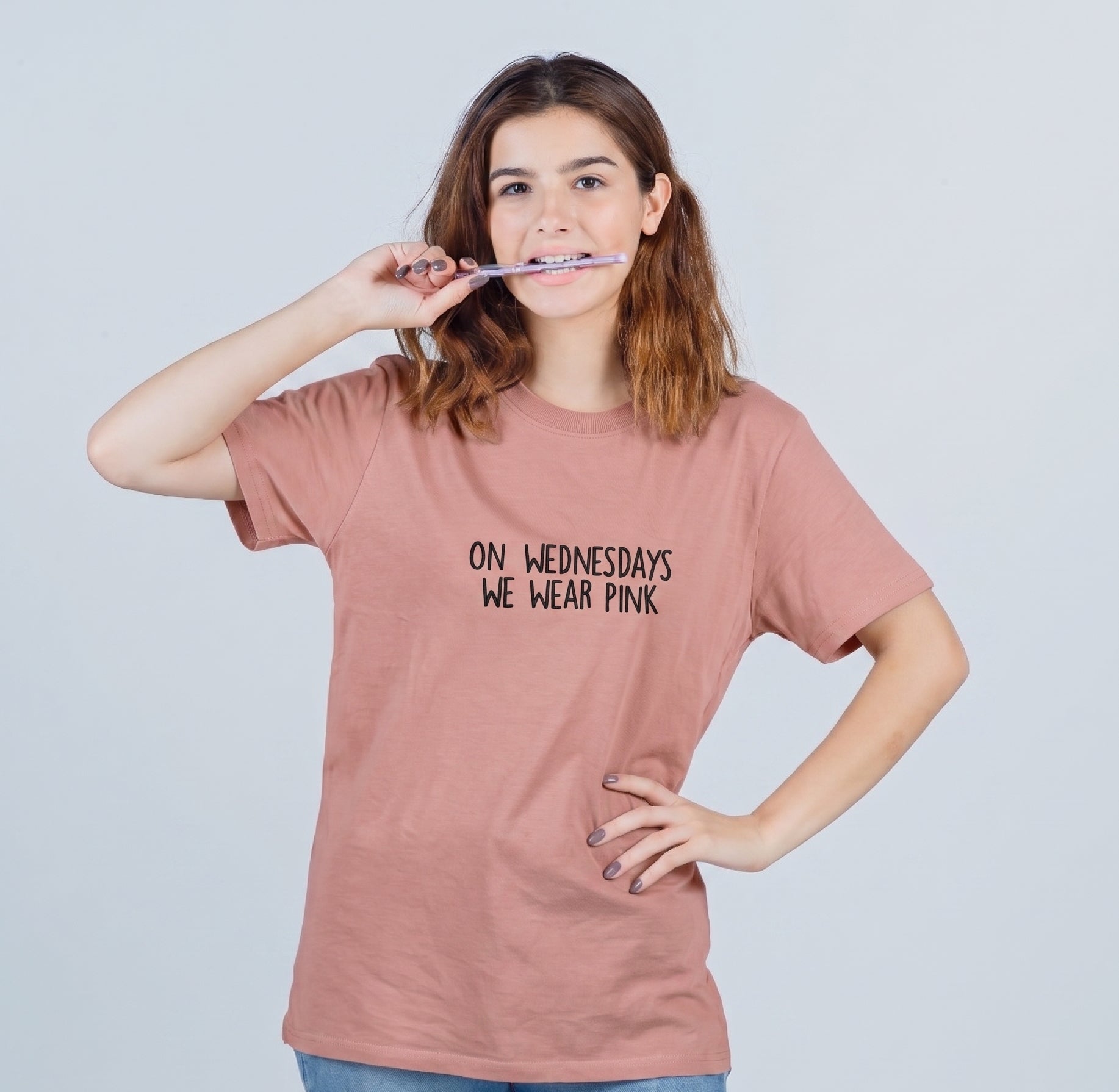 Cotton embroidered T-Shirt - Pink Wednesdays