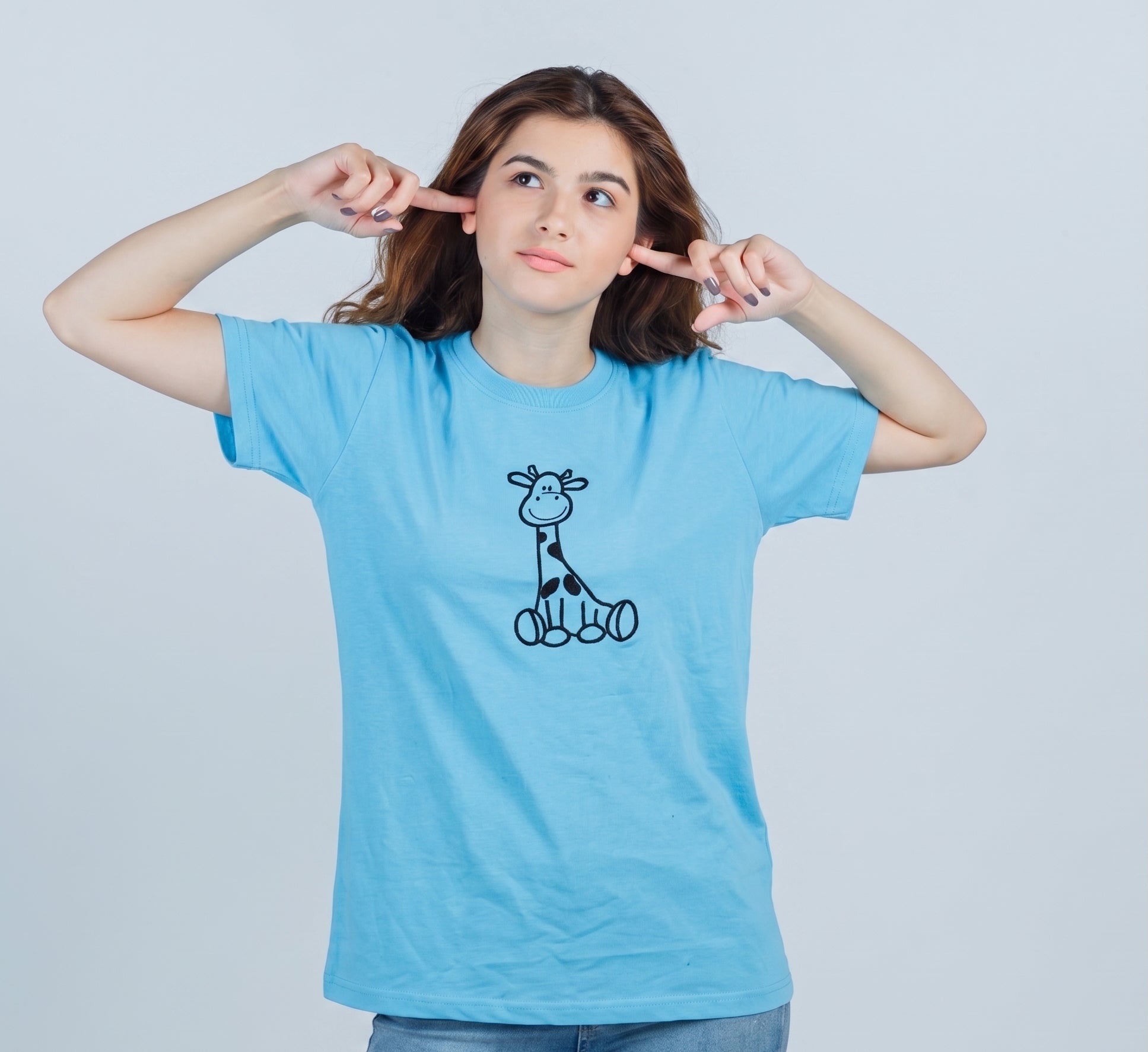 Cotton embroidered T-Shirt - Giraffe
