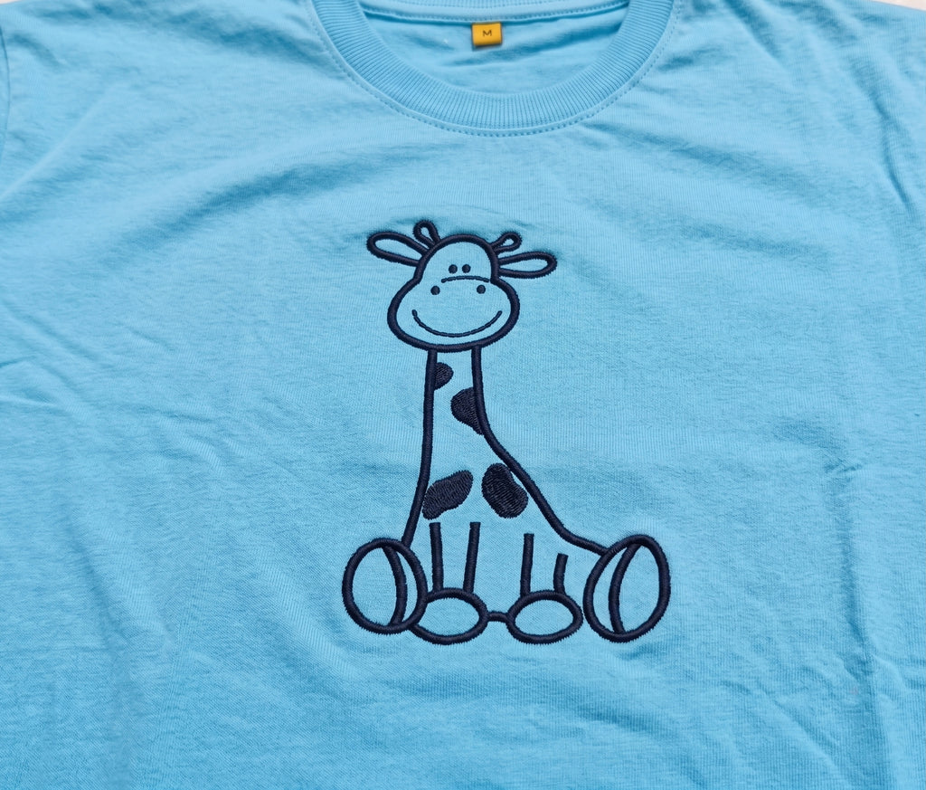 Cotton embroidered T-Shirt - Giraffe